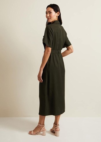 Phase Eight Willow Utility Dress Green Canada | DQLTSF-108